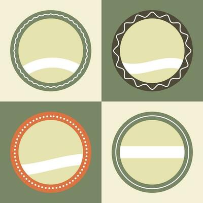 Set of abstract vintage circle shape vector illustrations