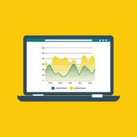 Computer web analysis diagram flat concept design vector