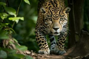 jaguar viniendo salvaje. generar ai foto