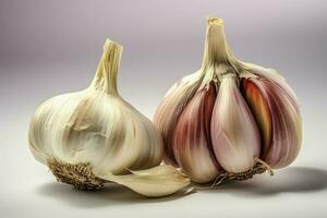 Two garlic. Generate Ai photo