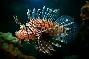 Ocean lionfish marine. Generate Ai photo