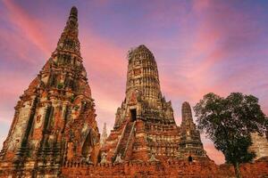 Ayutthaya Historical Park, ancient and beautiful temple in Ayutthaya period Wat Chaiwatthanaram, Thailand photo