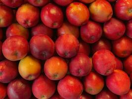 Fresh apples at the fruit market. photo