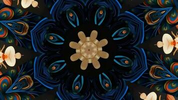 3d Kaleidoskop mandala, abstrakt Hintergrund, schön Kunst bunt Muster, 3d Animation visuell Energie, 3d mandala, Muster Video, nahtlos vj Schleife, bunt Animation Muster Hintergrund 4k Video