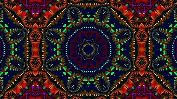 3d Kaleidoskop mandala, abstrakt Hintergrund, schön Kunst bunt Muster, 3d Animation visuell Energie, 3d mandala, Muster Video, nahtlos vj Schleife, bunt Animation Muster Hintergrund 4k Video