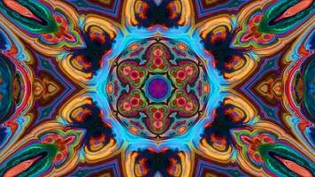 3d Kaleidoskop mandala, abstrakt Hintergrund, schön Kunst bunt Muster, 3d Animation visuell Energie, 3d mandala, Muster Video, nahtlos vj Schleife, bunt Animation Muster Hintergrund 4k Video