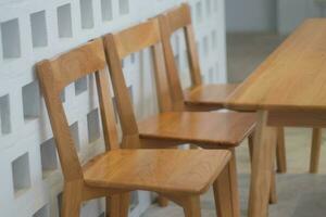 Table and chair in minimal cafe photo