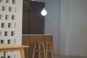 Table and chair in minimal cafe photo