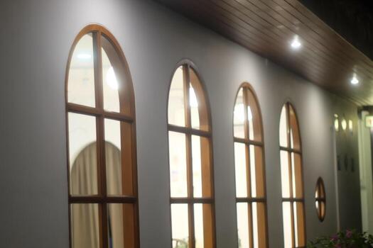 Abstract background of light and shadow in the windows of the building. photo