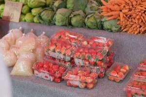close up of fresh vegetables in the market photo
