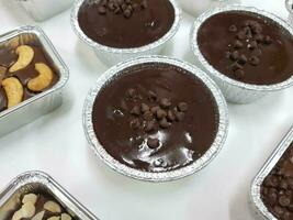 chocolate cake with nuts photo