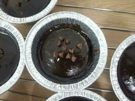 chocolate cake with nuts photo