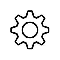 Gear, settings icon in line style design isolated on white background. Editable stroke. vector