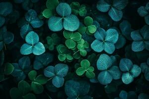 Clover leaves background. Generate Ai photo