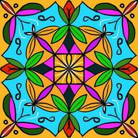 Ornament pattern with beauty Color square abstract art Illustration template photo