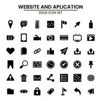 web y aplicaciones sólido icono conjunto vector
