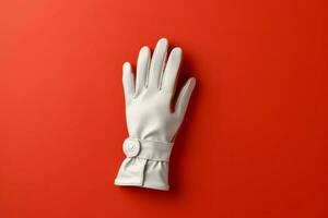 White glove red background. Generate Ai photo