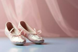 Pointe shoes background. Generate Ai photo