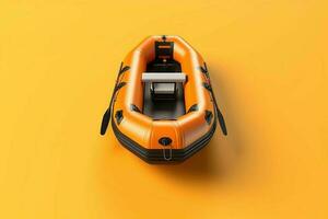 Inflatable boat. Generate Ai photo