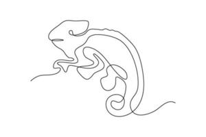 Iguana continuous line vector illustration