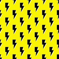 Thunder vector seamless pattern, wallpaper. Bolt symbol pattern. Yellow  seamless pattern with electric lightning bolts.