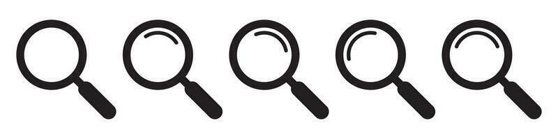 Loupe icon. Magnifying glass icon, magnifier symbol. vector