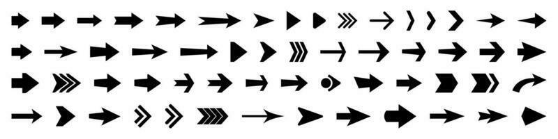 Set of vector arrow icons. Collection of pointers.