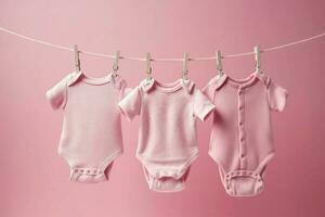 Baby newborn pink cloth. Generate Ai photo