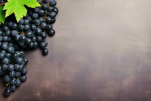 Black grapes banner. Generate Ai photo