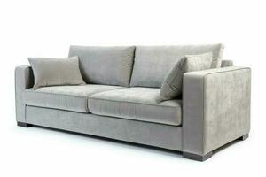 Grey sofa interior. Generate Ai photo