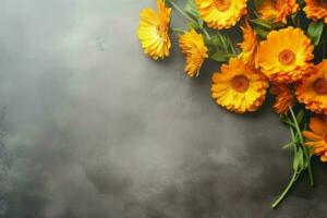 Calendula flower mockup. Generate Ai photo