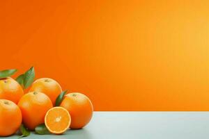 Orange fruit banner summer. Generate Ai photo