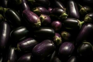 Background eggplant garden. Generate Ai photo