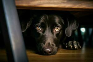 Cute black dog. Generate Ai photo