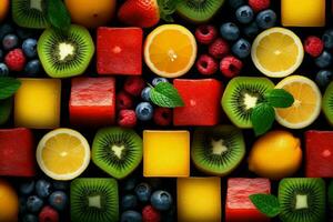 Fruits puzzle. Generate Ai photo