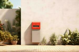 House mailbox wall. Generate Ai photo