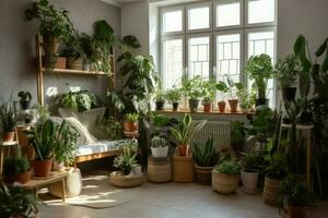 diferente plantas de interior Dom ligero. generar ai foto