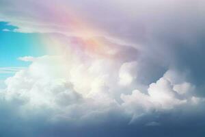 arco iris cielo nubes naturaleza. generar ai foto