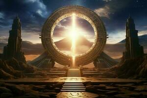 Stargate rock ciencia. generar ai foto