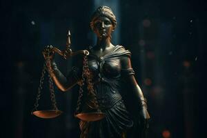 Themis statue law symbol. Generate Ai photo