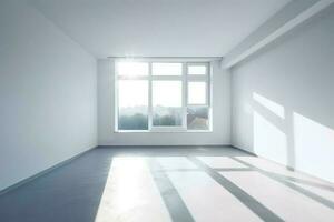 Minimalistic white room window. Generate Ai photo