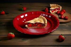 Sweet strawberry pie plate. Generate Ai photo