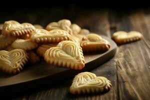 Danish butter cookies food. Generate ai photo