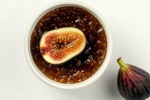 Fig jam bowl dessert. Generate Ai photo