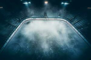 Hockey ice rink. Generate Ai photo