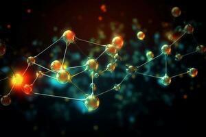 Dna atom structure macro. Generate Ai photo