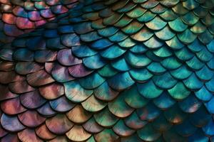 Dragon skin texture rainbow. Generate Ai photo