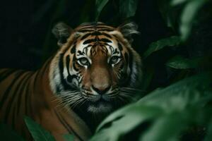 Tiger head jungle zoo. Generate Ai photo