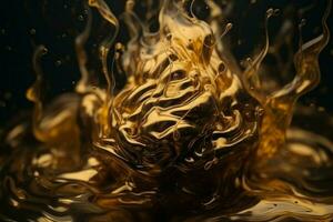 Abstract gold splash. Generate Ai photo