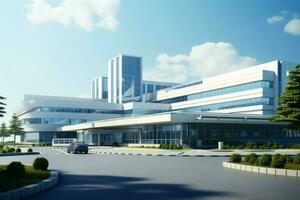 Hospital double architecture. Generate Ai photo